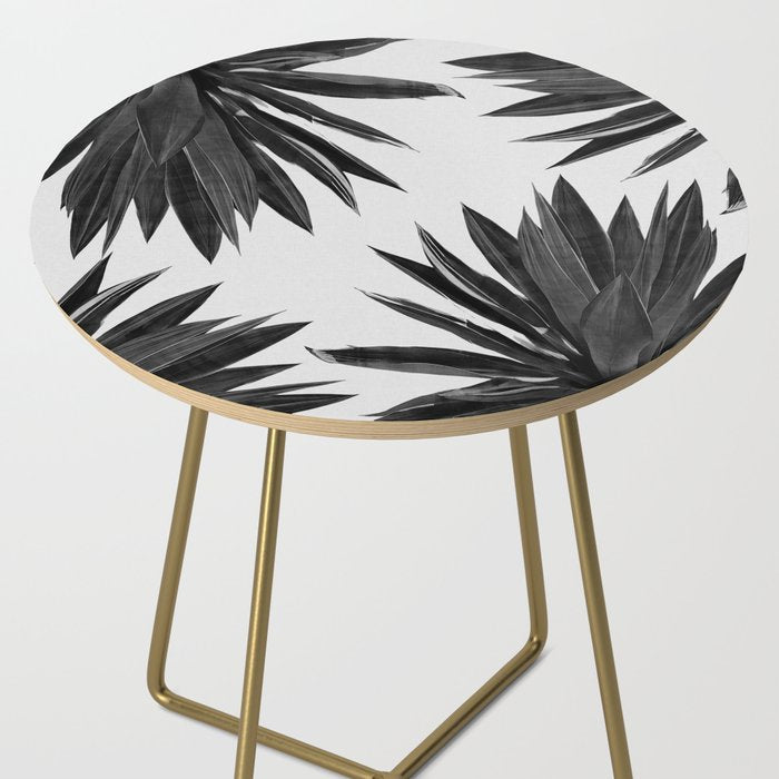Agave Cactus Black & White Side Table Gallery Image 2