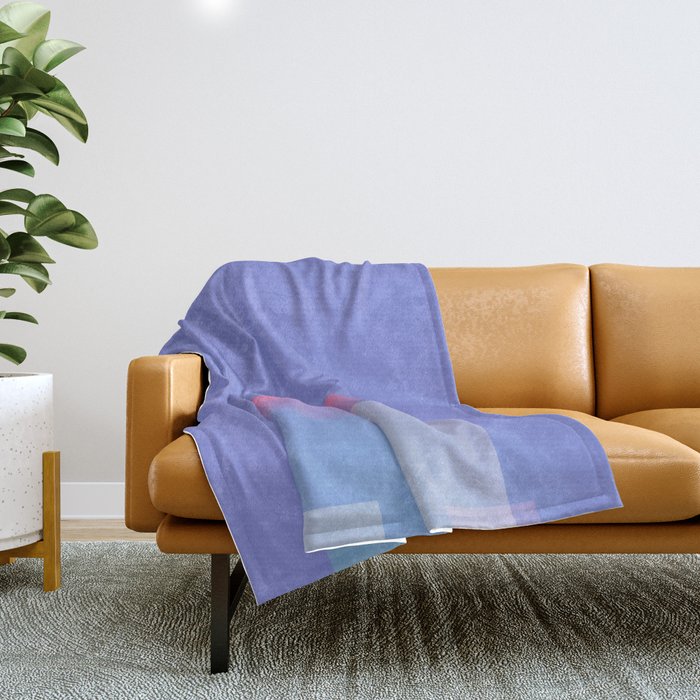 Abstract geometric pixel city 6 Throw Blanket Gallery Image 1