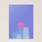 Abstract geometric pixel city 6 Stationery Card Gallery Image 2