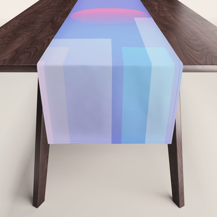 Abstract geometric pixel city 6 Table Runner Gallery Image 1