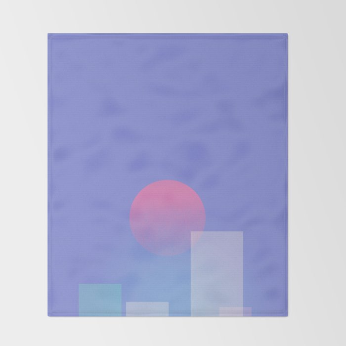 Abstract geometric pixel city 6 Throw Blanket Gallery Image 2