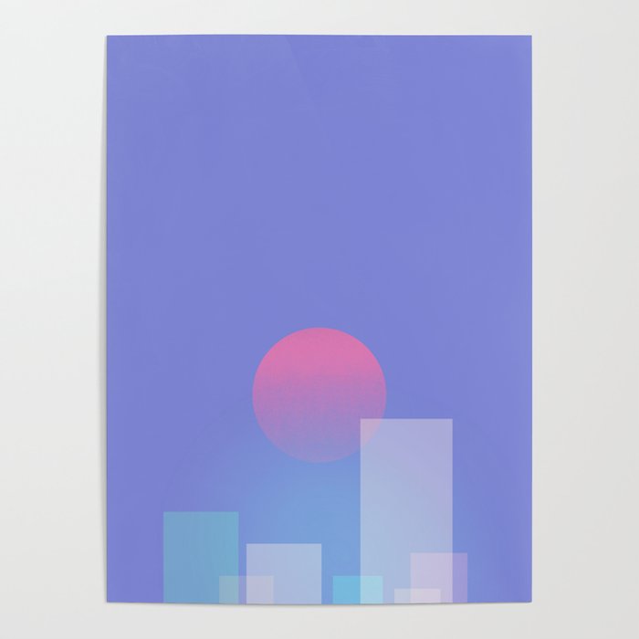 Abstract geometric pixel city 6 Poster Gallery Image 4