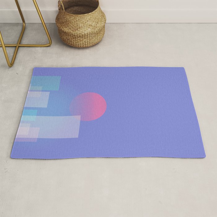 Abstract geometric pixel city 6 Rug Gallery Image 1