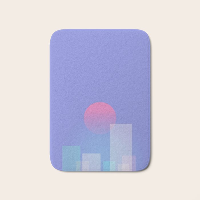 Abstract geometric pixel city 6 Bath Mat Gallery Image 1