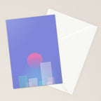 Abstract geometric pixel city 6 Stationery Card Gallery Image 2