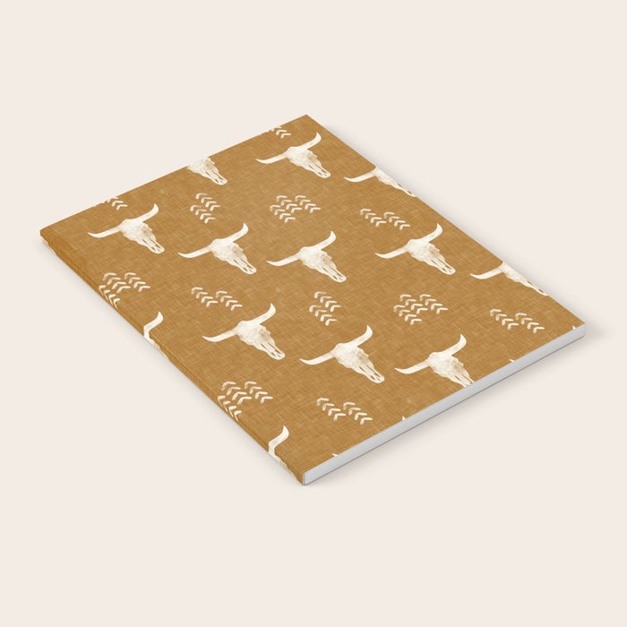 desert skulls - southwest cow skull - gold Notebook Gallery Image 2