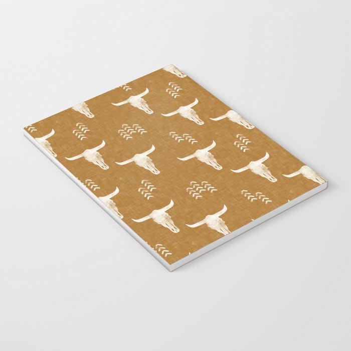 desert skulls - southwest cow skull - gold Notebook Gallery Image 3