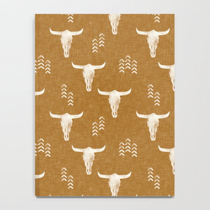 desert skulls - southwest cow skull - gold Notebook Gallery Image 4