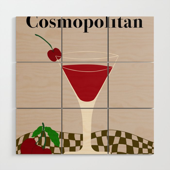Cosmopolitan Cocktail Wood Wall Art Gallery Image 1