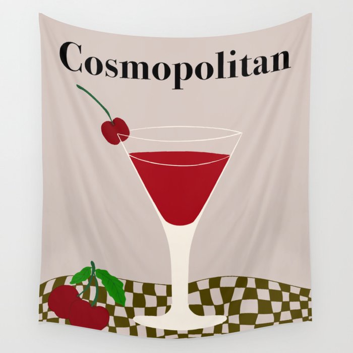 Cosmopolitan Cocktail Wall Tapestry Gallery Image 4