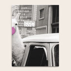 Perfect Pink Bubble Gum Llama taking a New York Taxi black and white photograph Notebook Gallery Image 4