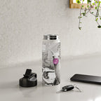 Perfect Pink Bubble Gum Llama taking a New York Taxi black and white photograph Water Bottle Gallery Image 4