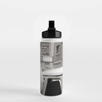 Perfect Pink Bubble Gum Llama taking a New York Taxi black and white photograph Water Bottle Gallery Image 2