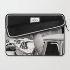 Perfect Pink Bubble Gum Llama taking a New York Taxi black and white photograph Laptop Sleeve Gallery Image 2