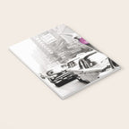 Perfect Pink Bubble Gum Llama taking a New York Taxi black and white photograph Notebook Gallery Image 3