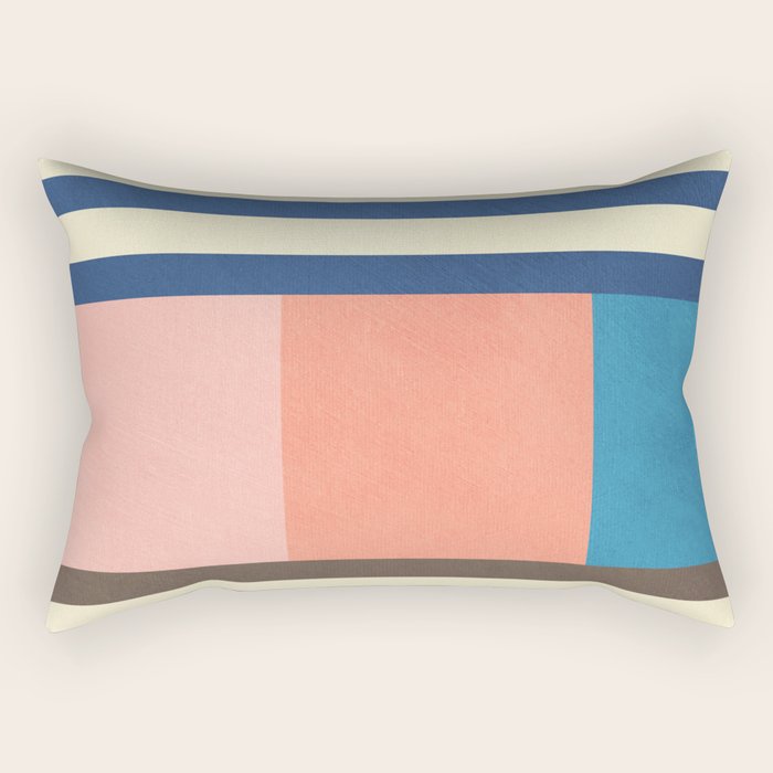 Colorful Geometric Design Bright Pastel Tones Rectangular Pillow Gallery Image 1