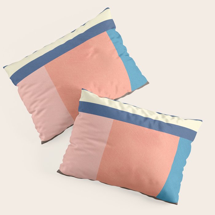 Colorful Geometric Design Bright Pastel Tones Pillow Sham Gallery Image 1