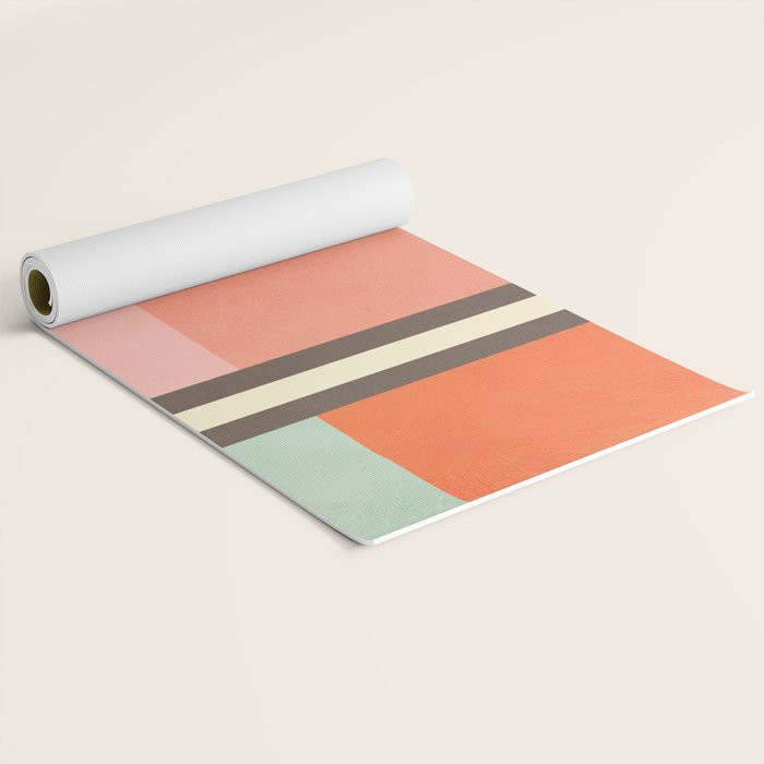 Colorful Geometric Design Bright Pastel Tones Yoga Mat Gallery Image 2