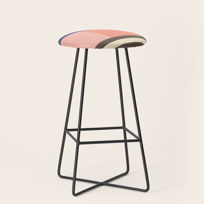 Colorful Geometric Design Bright Pastel Tones Stool Gallery Image 1