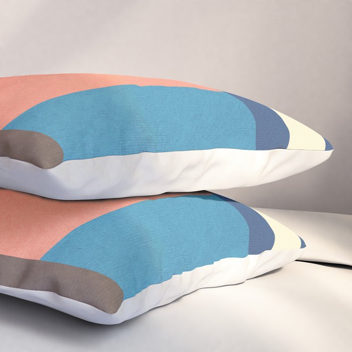 Colorful Geometric Design Bright Pastel Tones Pillow Sham Gallery Image 3