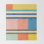 Colorful Geometric Design Bright Pastel Tones Throw Blanket Gallery Image 2