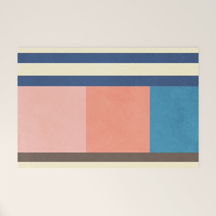 Colorful Geometric Design Bright Pastel Tones Welcome Mat Gallery Image 1