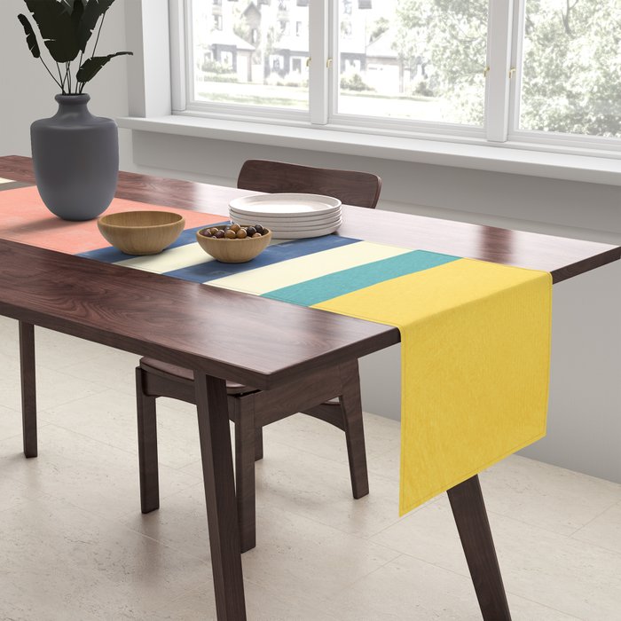 Colorful Geometric Design Bright Pastel Tones Table Runner Gallery Image 2