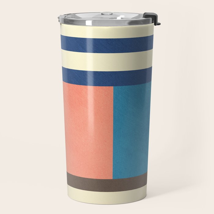 Colorful Geometric Design Bright Pastel Tones Travel Mug Gallery Image 2