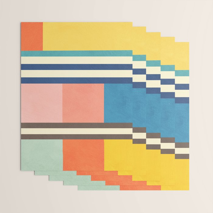 Colorful Geometric Design Bright Pastel Tones Wrapping Paper Gallery Image 3
