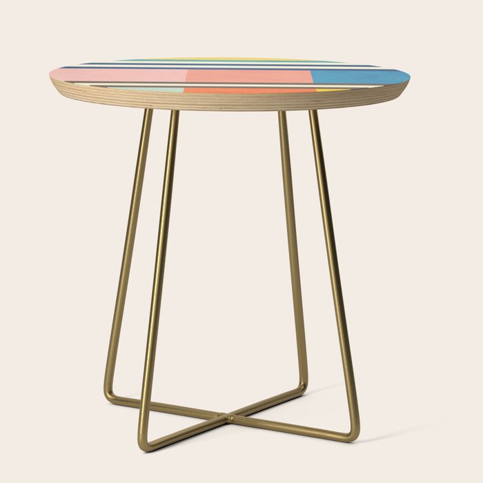 Colorful Geometric Design Bright Pastel Tones Side Table Gallery Image 1