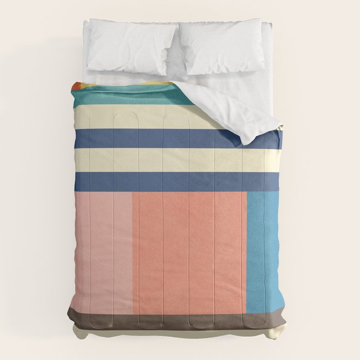 Colorful Geometric Design Bright Pastel Tones Comforter Gallery Image 6