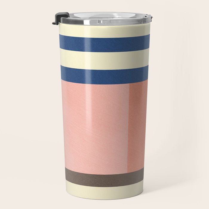 Colorful Geometric Design Bright Pastel Tones Travel Mug Gallery Image 3