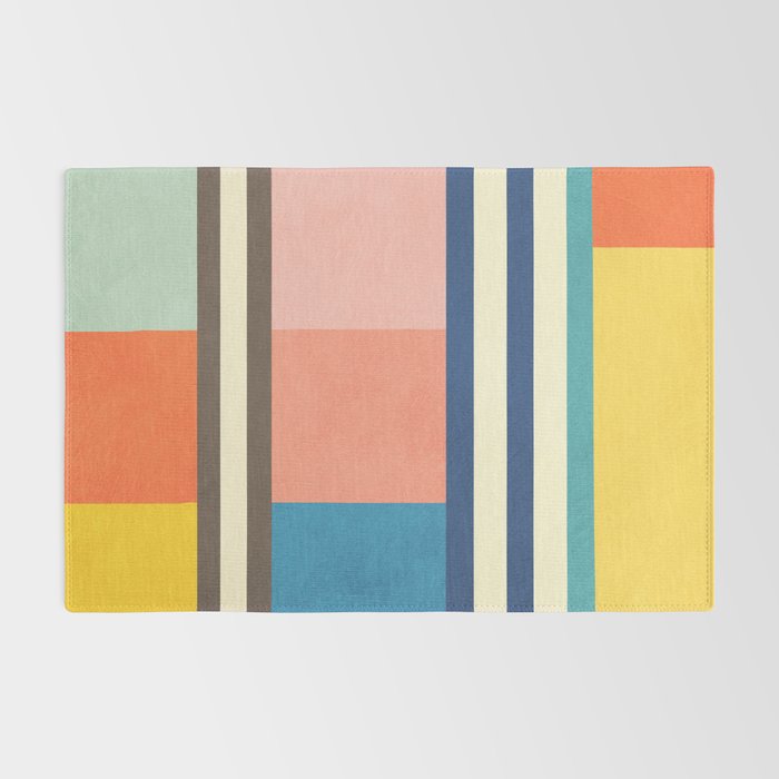 Colorful Geometric Design Bright Pastel Tones Rug Gallery Image 2