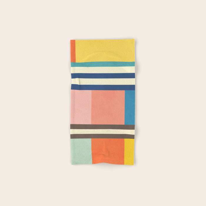 Colorful Geometric Design Bright Pastel Tones Bath Towel Gallery Image 1