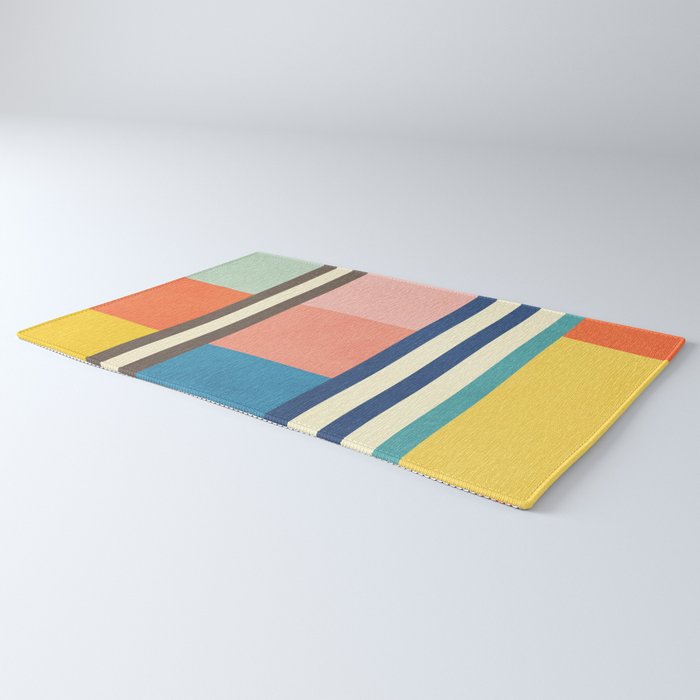 Colorful Geometric Design Bright Pastel Tones Rug Gallery Image 3