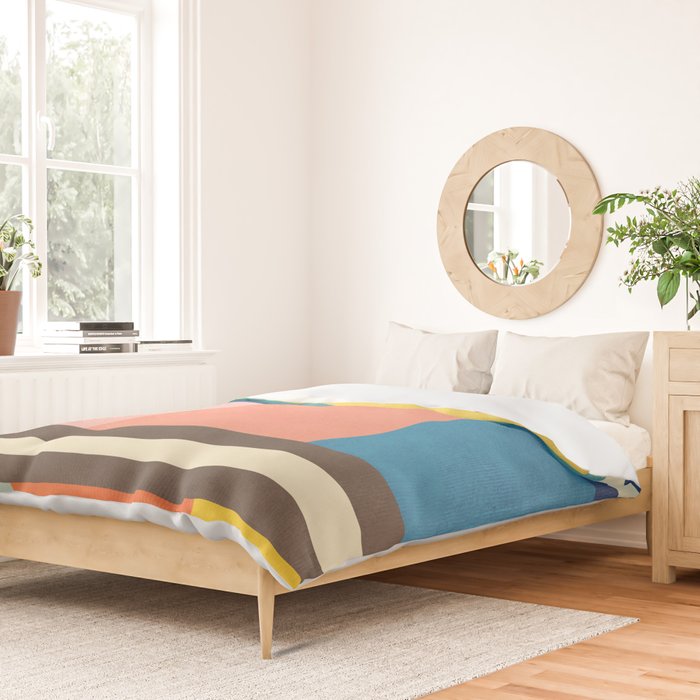 Colorful Geometric Design Bright Pastel Tones Duvet Cover Gallery Image 2