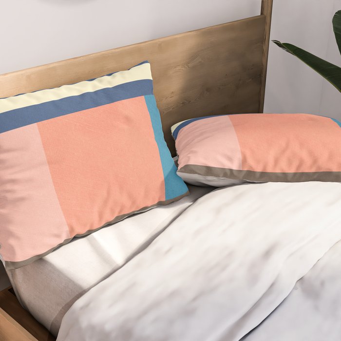 Colorful Geometric Design Bright Pastel Tones Pillow Sham Gallery Image 2