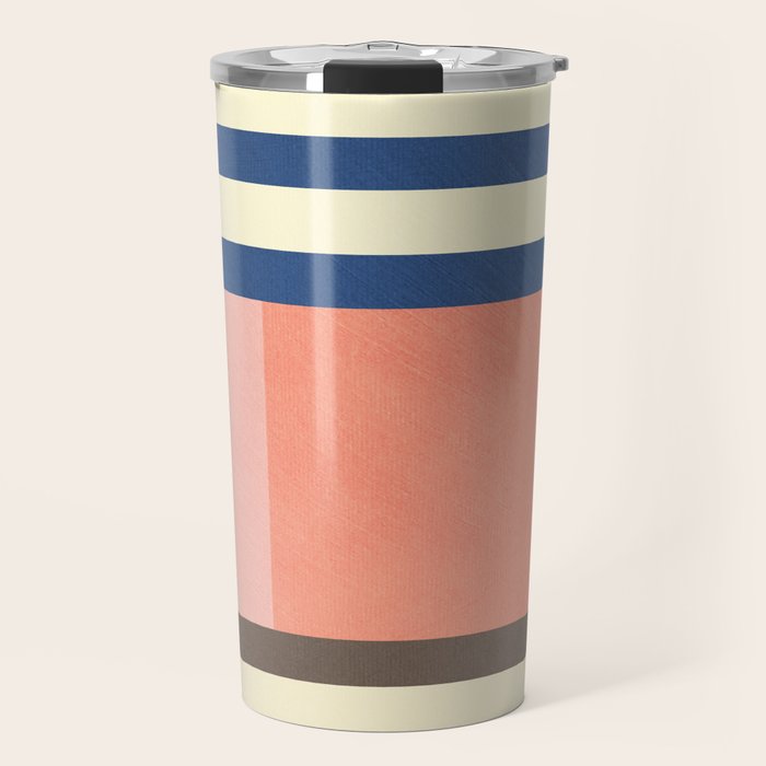 Colorful Geometric Design Bright Pastel Tones Travel Mug Gallery Image 1