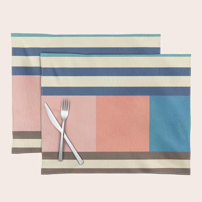 Colorful Geometric Design Bright Pastel Tones Placemat Gallery Image 1