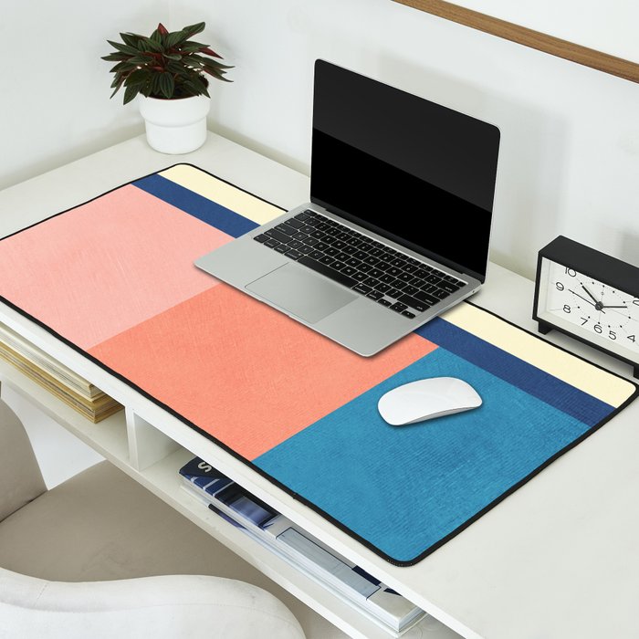 Colorful Geometric Design Bright Pastel Tones Desk Mat Gallery Image 2