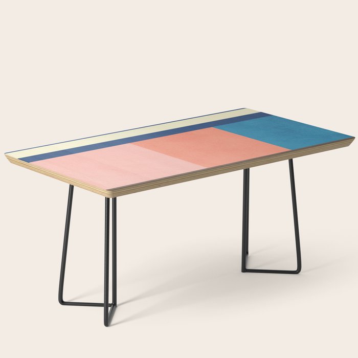 Colorful Geometric Design Bright Pastel Tones Coffee Table Gallery Image 1