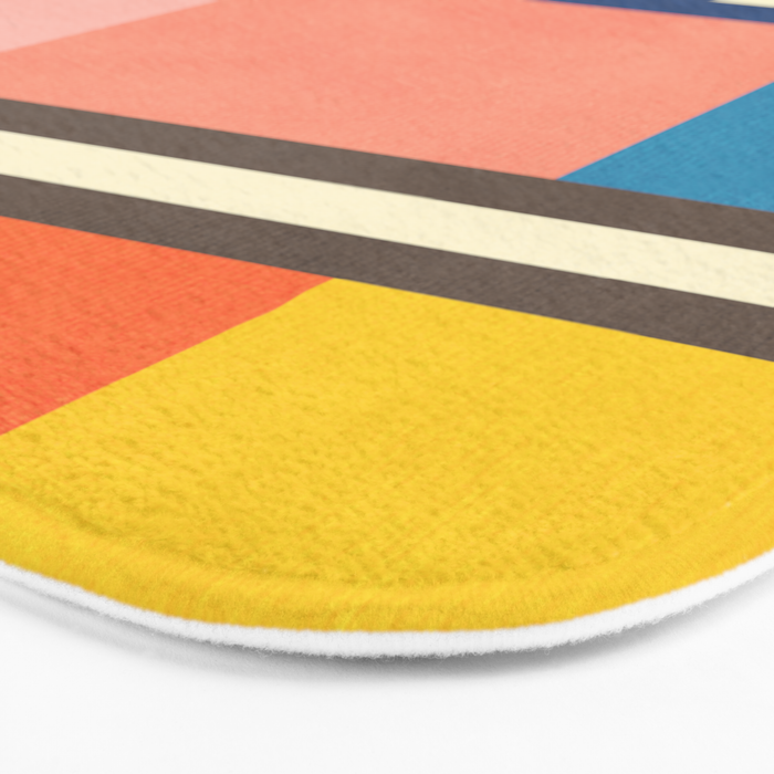 Colorful Geometric Design Bright Pastel Tones Bath Mat Gallery Image 3