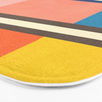Colorful Geometric Design Bright Pastel Tones Bath Mat Gallery Image 3