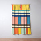 Colorful Geometric Design Bright Pastel Tones Window Curtain Gallery Image 3