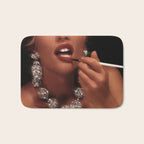 FINISH TOUCH | glitter collage art | sparkle diamonds | rich and fabulous | red lips | classic Bath Mat Gallery Image 1