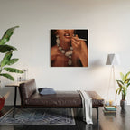 FINISH TOUCH | glitter collage art | sparkle diamonds | rich and fabulous | red lips | classic Wood Wall Art Gallery Image 2