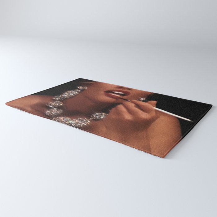FINISH TOUCH | glitter collage art | sparkle diamonds | rich and fabulous | red lips | classic Rug Gallery Image 3