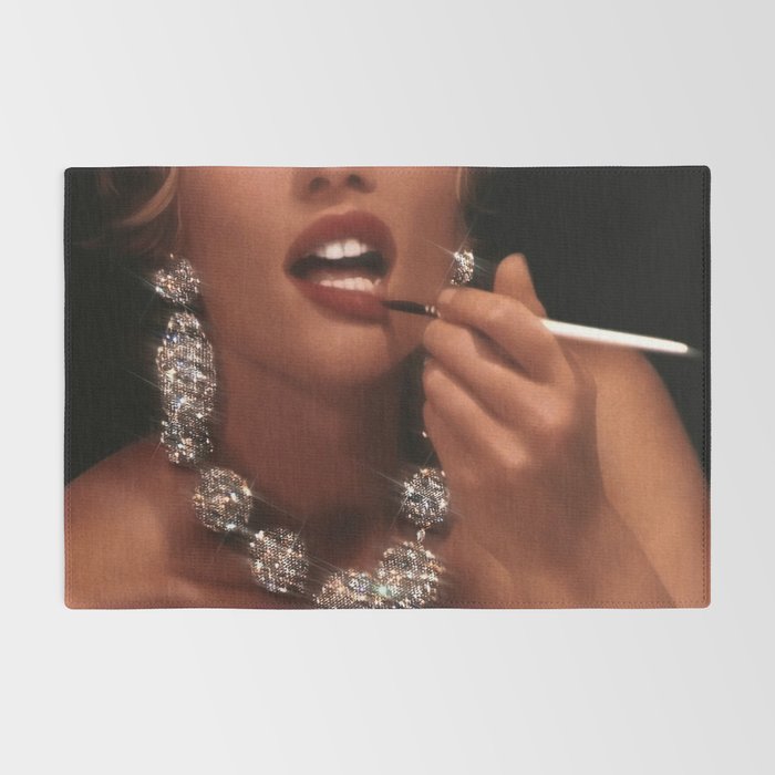 FINISH TOUCH | glitter collage art | sparkle diamonds | rich and fabulous | red lips | classic Rug Gallery Image 2