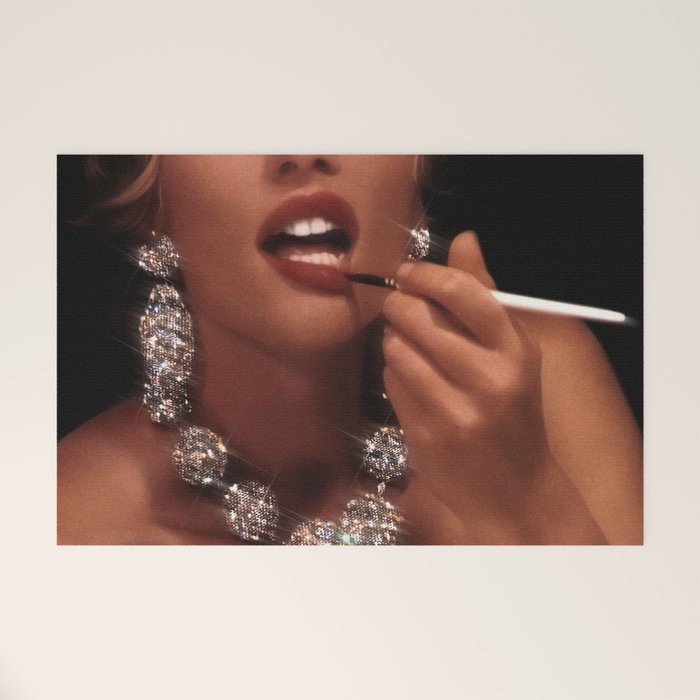 FINISH TOUCH | glitter collage art | sparkle diamonds | rich and fabulous | red lips | classic Welcome Mat Gallery Image 1