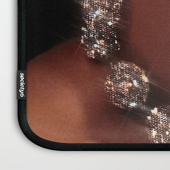 FINISH TOUCH | glitter collage art | sparkle diamonds | rich and fabulous | red lips | classic Laptop Sleeve Gallery Image 3